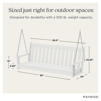 POLYWOOD GNS60WH Vineyard 60" Swing, White