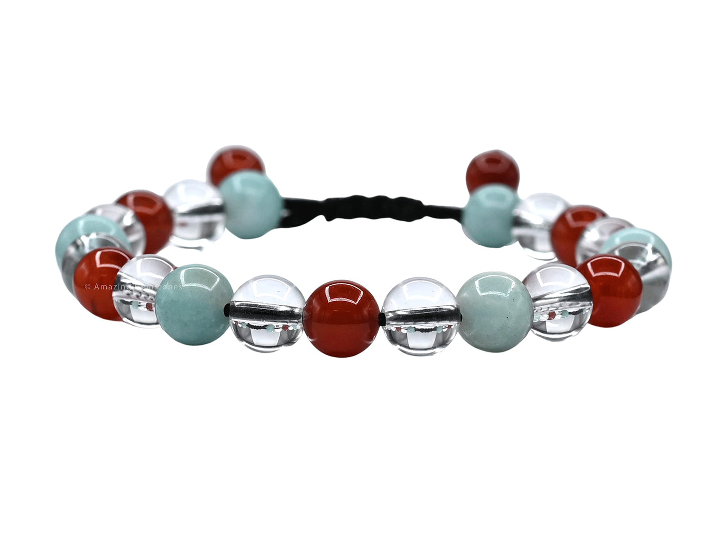 Amazing Gemstone Creativity Manifestation Bracelet - Clear Quartz Amazonite Carnelian Set for Men Women Healing Calming Anxiety Stress Relief Gifts Pulseras Para Hombres Mujer Stocking Stuffers