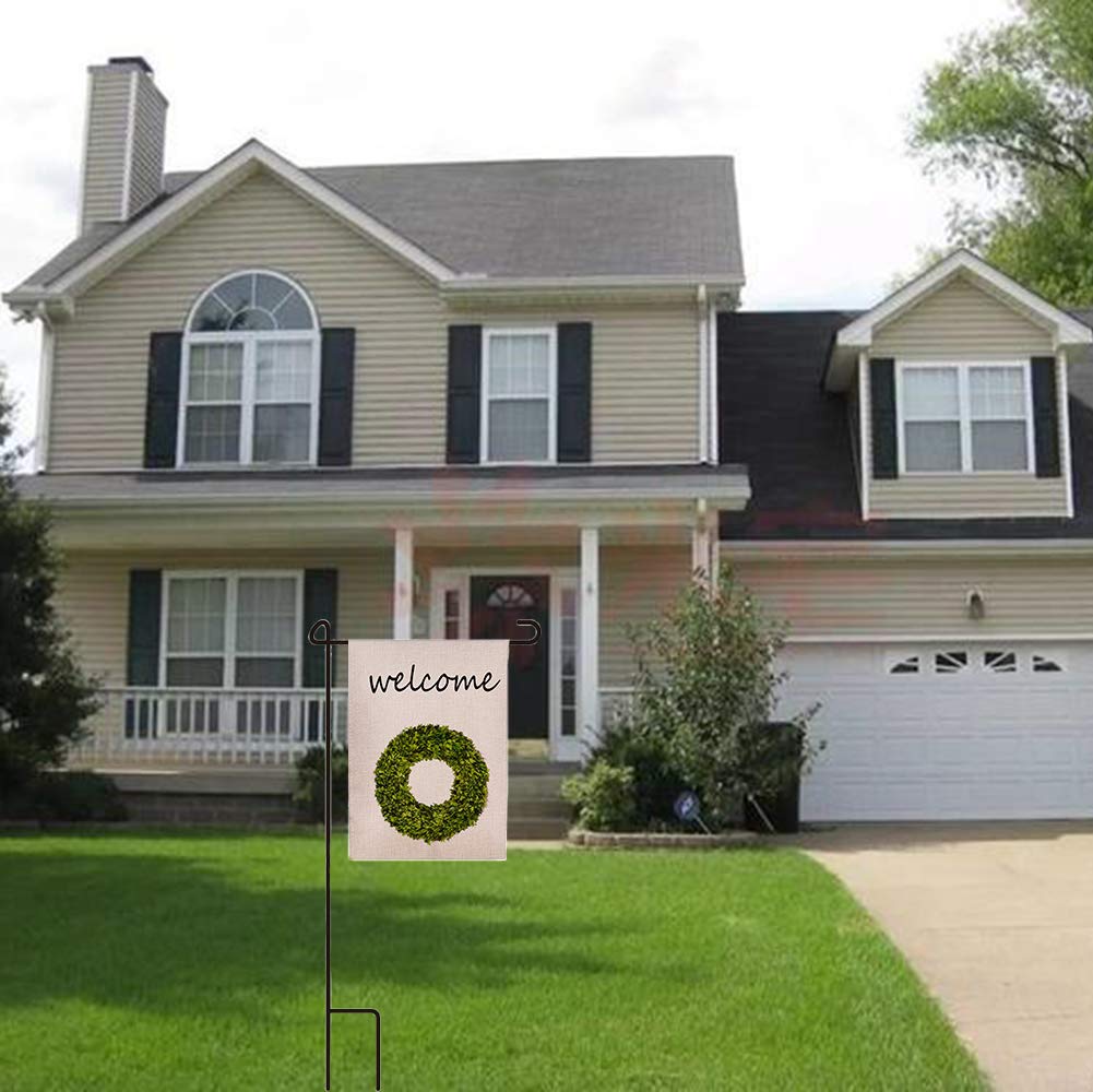 Garden Flag Stand Holder 10 Pack Garden Flag Pole13.5" for Width 12 x 18 Inches Flags with Anti-Wind Clip for Outdoor Garden Yard Lawn