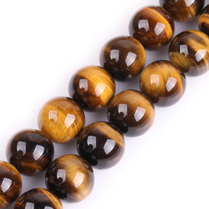 GEM-Inside Natural 18mm Large Tiger Eye Gemstone Loose Beads Round Crystal Energy Stone Power for Jewelry Making 15''
