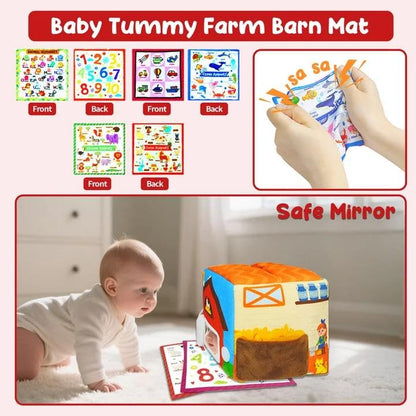 Baby Tissue Box Toys for 6-12 Months, 13PCS Surprise Barn Toy with Stuffed Farm Animals, Rattle, Soft Paper, Mirror, Montessori Educational Sensory Toys for Babies,Sensory Toys for Toddlers