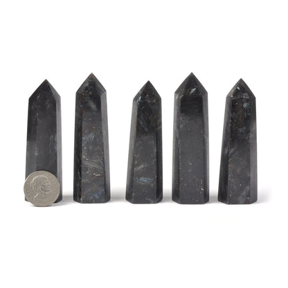 Large Hornblende Gemstone Crystal Hexagonal Pointed Tower Reiki Chakra Faceted Prism Wand Stone Home Decor