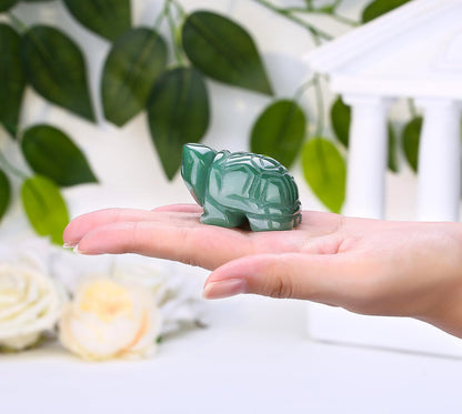 DUQGUHO 2" Travel Turtle Gift Decor Crystals Figurines Green Aventurine Crystal Best Mom Turtles Travels Gifts for Women Traveling Travelers Mothers Day Cute Decorations