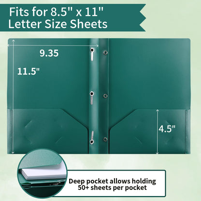 Plastic Two Pocket Folders with Prongs, LAYZZ 30 Pack Heavyweight Letter Size Plastic Folders with Pockets and Prongs, Poly Plastic Folders for Office & School