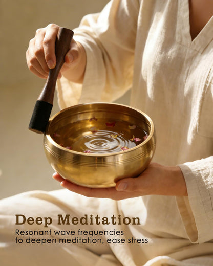 2-Pack Tibetan Singing Bowls Set - 100% Handmade in Nepal, Sound Bowl Meditation Set for Yoga, Chakra Healing, Meditation Gifts, Unique Gifts for Women