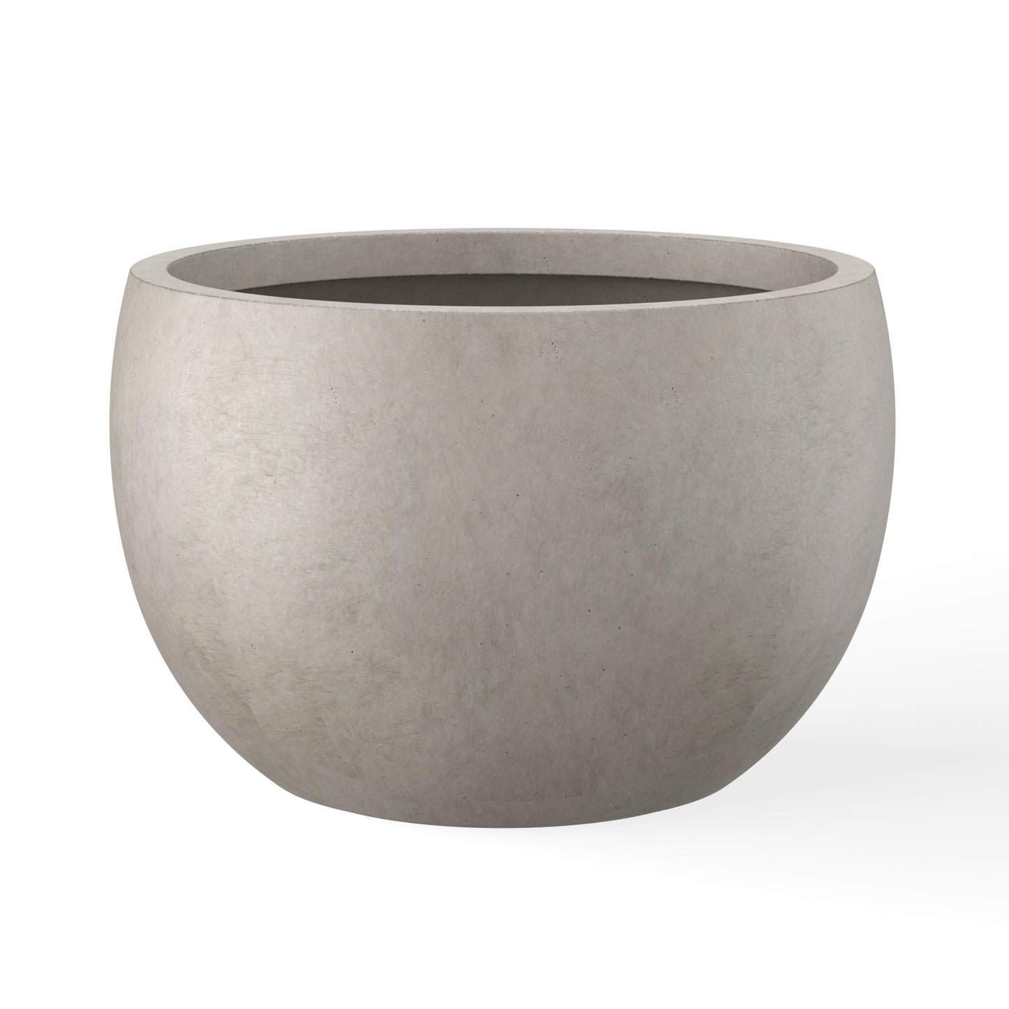 Kante 15.7" Dia Round Concrete Planter, Outdoor/Indoor Large Bowl Plant Pots with Drainage Hole and Rubber Plug for Garden Patio Balcony Home, Weathered Concrete