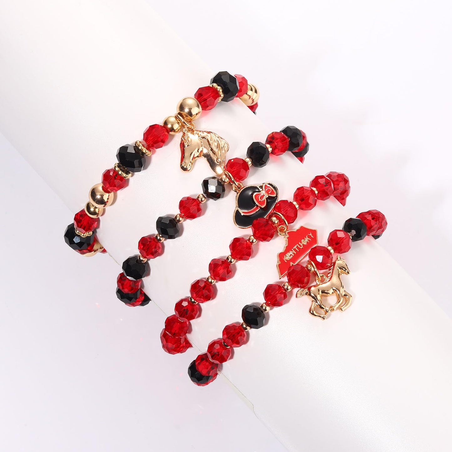 MOLOCH Derby Bracelets for Women Kentucky Derby Beaded Bracelet Stackable Derby Hat Horse Charm Bracelets Horse Racing Stretchy Bracelet Derby Day Party Decorations Gifts