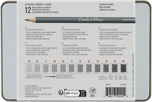 Conté à Paris 12 Count Assorted Graphite Pencil Drawing Set