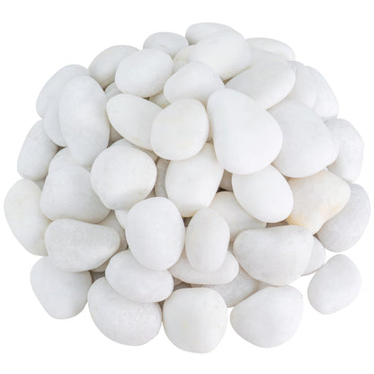 GreenVibe Large River Rocks for Landscaping, 40lbs Aquarium Rocks, 3-4 Inch White Pebbles for Indoor Plants, Natural Stones for Garden Paving Plant Rocks Crafting Walkways