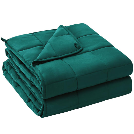 yescool Weighted Blanket for Adults (20 lbs, 60” x 80”, Dark Green) Cooling Heavy Blanket for Sleeping Perfect for 190-210 lbs, Queen Size Breathable Blanket with Premium Glass Bead, Machine Washable