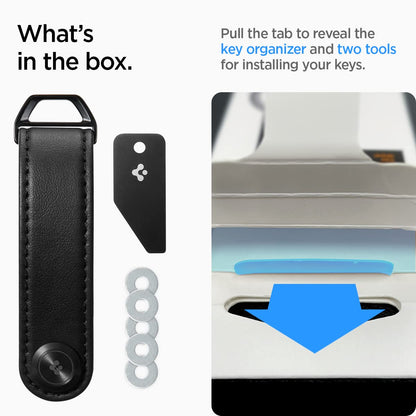 Spigen Valentinus Key Organizer, Minimalistic Compact Holder, Keychain, Keyring Up to 6 Keys - Black