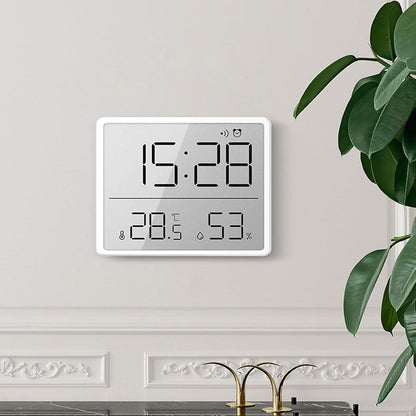 CHSYLFDC Digital Wall Clock Battery Operated, Large Display with Temperature, Date, Day of The Week, Silent Mount Digital, 4 Time Zones, and Table for Bedroom, Livingroom, Office