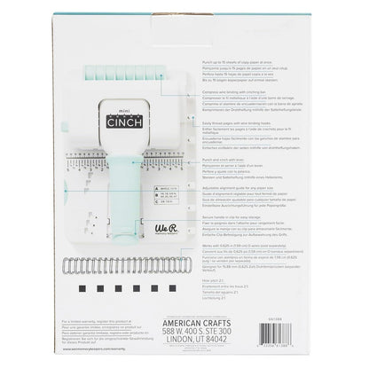 We R Memory Keepers Mini Cinch Bookbinding Machine - Small Craft Tool Compatible with Wire or Spiral Coils - Make Professional Books, Notebooks, Calendars, and Journals