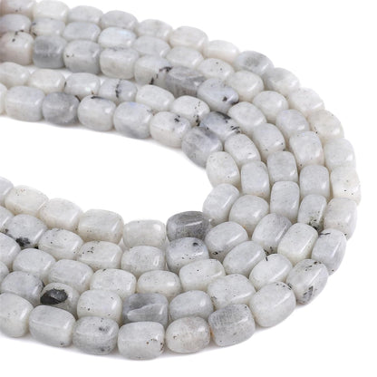 BEADIA Natural Spectrolite Cuboid Stone Loose Semi Gemstone Beads for Jewelry Making 8mmx12mm 38cm/Strand