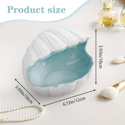 Yitexin Conch Trinket Dish, Ring Coastal Jewelry Tray Organizer Holder, Ocean Seashell Bowl Plate Cute Beach Decor for Bedroom Bathroom Home Earrings Necklaces Bracelet A (A)