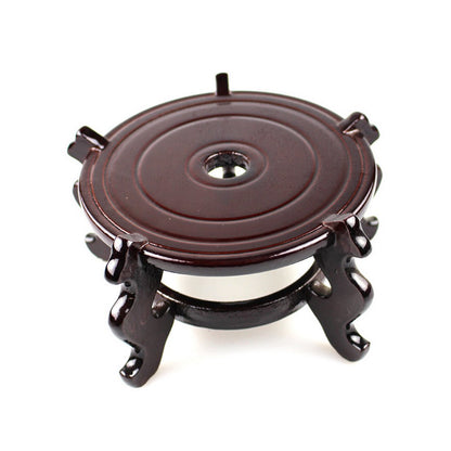 Feng Shui Chinese Wooden Fishbowl Planter Display Stand (10 Inch)