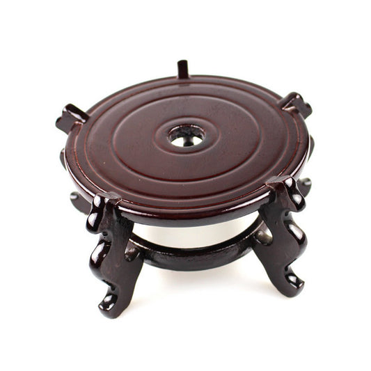Feng Shui Chinese Wooden Fishbowl Planter Display Stand (10 Inch)