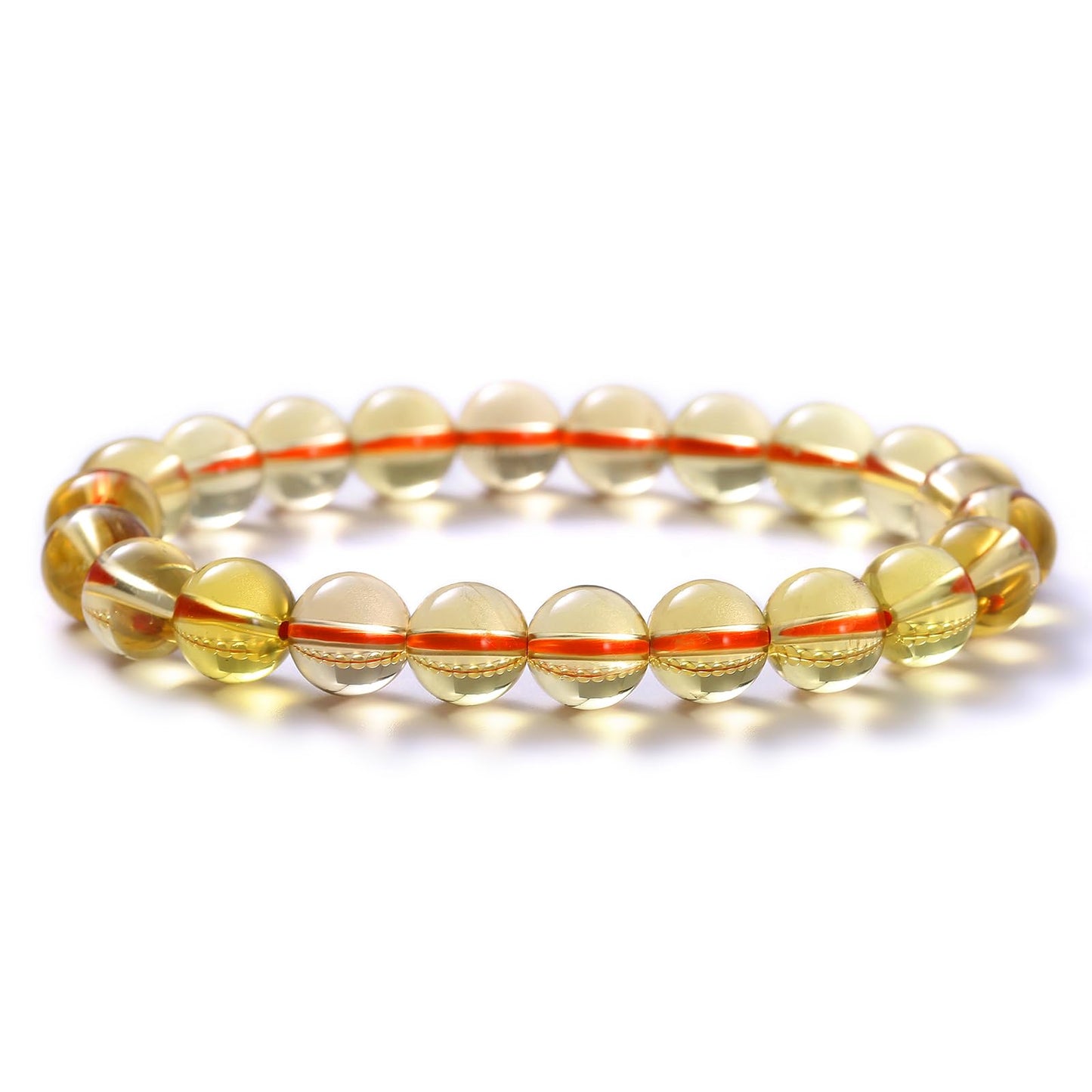 plyosdey Bracelet for Women Natural Stone 8mm Beaded Stretch - Crystal Bracelet for Meditation Yoga, Positive Aura Jewelry Gift for Her (Citrine)