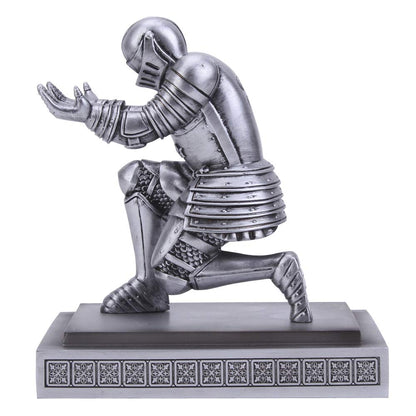 Amoysanli Knight Pen Holder Desk Organizers and Accessories Desk Decor Resin Pen Holder as Gift with a Cool Pen for Office and Home (Silver)