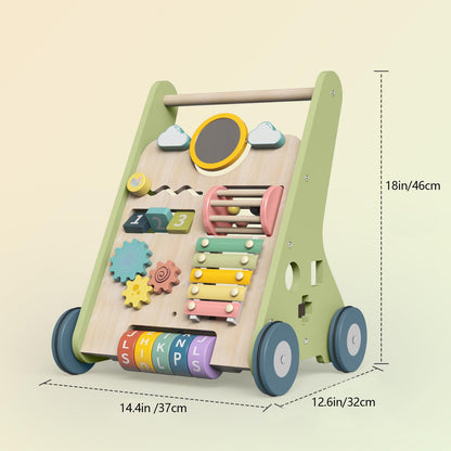 Bautia Wooden Baby Walker, Montessori Walker for Babies 6-12 Months, Push Walking Toys for 1 Year Old Learning to Walk