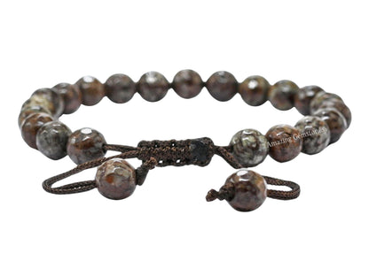 Amazing Gemstone Brown Snowflake Obsidian Bracelet for Women - Chakra Mens Bracelet Protection Crystals and Healing Stones - Blessing Bracelet Spiritual Meditation Gift Christmas