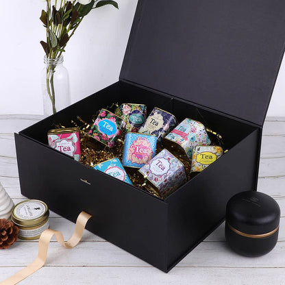 Black Gift Box Large 13x11x5.3 Inches, Black Box with Ribbon with Lid Magnetic Closure, Christmas Gift Box, Gift Boxes for Present Graduation Storage (Matte Black)