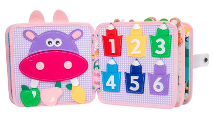 Bunny Montessori Busy Book for Toddlers 1-3- Preschool Felt Quiet Busy Book with Animal Sensory Mats- Early Learning Set for 1 2 3 Years Old Autism Sensory Toy-Airplane Travel Toy for Kids Girls Gifts