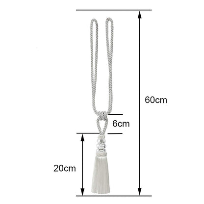 Fenghuangwu Tassel Curtain Tiebacks Handmade Curtain Tie Backs, Elegant Crystal Curtain Holdbacks for Home Office Decor (White, 2P)