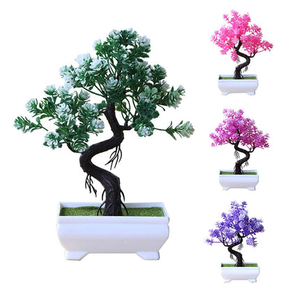 LAPUTA Decorative Faux Plants Artificial Potted Tree Bonsai Simulation Plant Home Decor Table Centerpieces Desk Ornament Pink