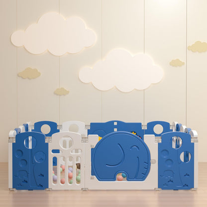 LulliSpace Baby Playpen,for Kids and Toddlers,Kids Activity Centre Safety Play Yard,Indoor&Outdoor Pattern Baby Fence with Game Panel, Safety Lock, Non-Slip Bases, Adjustable Shape,18 Panels