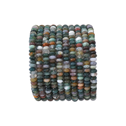 BEADIA Natural Indian Agate Disk Stone Beads 4x2mm 160pcs Rondelle Loose Semi Gemstone Beads for Jewelry Making Design