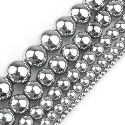 Zenkeeper 108Pcs Silver Hematite Spacer Loose Beads Bulk with Holes Handcrafted for DIY Bracelets Jewelry Making Crafts Supplies