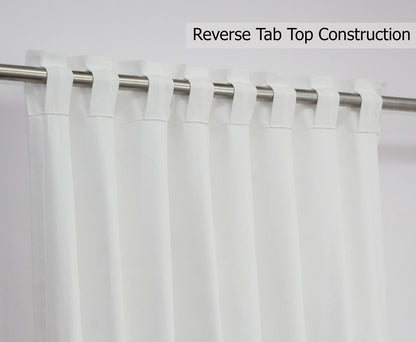 COTTON CRAFT White Curtain Window Panel Drapes - Set of 2 - Thick Cotton Duck Fabric Reverse Tab Top Window Treatment - Bonus Tie Backs - Clean Crisp Elegant Look - Bedroom Living Room - 50 W x 84 L