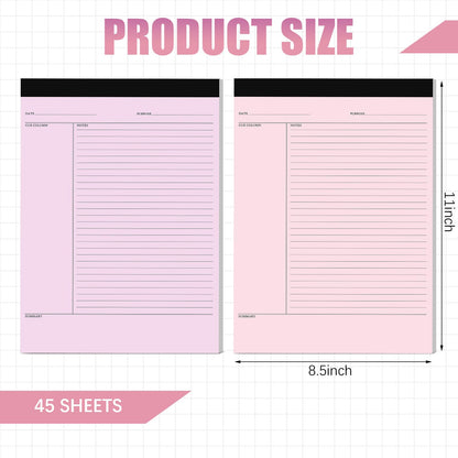 PerKoop 8 Pcs Writing Note Pads Notes System 8.5 x 11 Inches College Ruled Legal Pads Lined Paper Notebooks for Office School Teacher Students College Business, 45 Sheets Per Pad (Multicolor)
