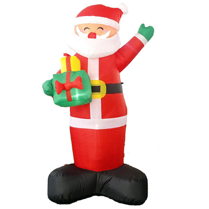 8FT Inflatable Santa Claus, Christmas Outdoor Decoration with Built-in LED Lights & Gift Bundle, Blow Up Holiday Yard Decor for Lawn, Garden, Porch