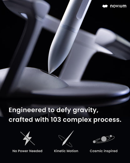 novium Hoverpen Interstellar - German-engineered Ballpoint Pen with Magnetic Features, Starlight Silver