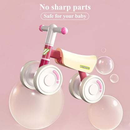 WinHope Baby Balance Bike for 1-3 Year Old Boys Girls, Silent Wheels, No Pedal 12-36 Month Toddler Balance Bike, First Birthday Gifts(Pink)