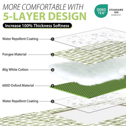 ZAZE Extra Large Picnic Outdoor Blanket, 80''x80'' Waterproof Foldable Blankets Gingham Picnic Mat for Beach, Camping Grass Lawn Park Accessories Cute Couple Gifts Ideas Wedding Registry(Green White)