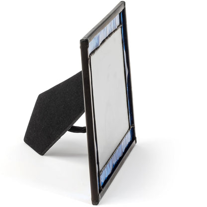 Blue Picture Frame Stained Glass Easel Back 4x6 Photo Display Horizontal Vertical Home Decor Graduation Gift for Women or Men Family Vacation Pic 324-46HV