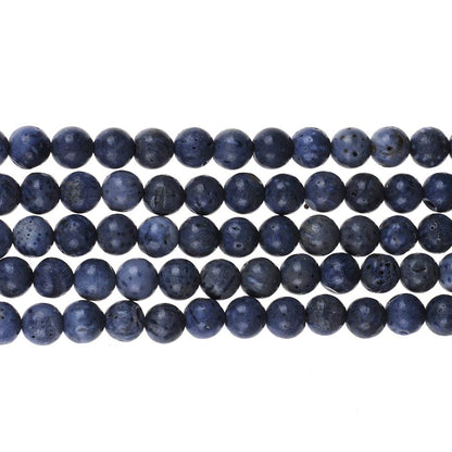10mm Natural Blue Coral Gemstone Round Loose Beads Crystal Stone Bracelet Necklace Accessories Crafts for Jewelry Making DIY,1 Strand 15"