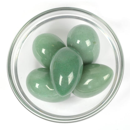 Justinstones Natural Green Aventurine Gemstone Egg Crystal Healing Chakra Meditation Home Office Decor Stone with Stone Stand