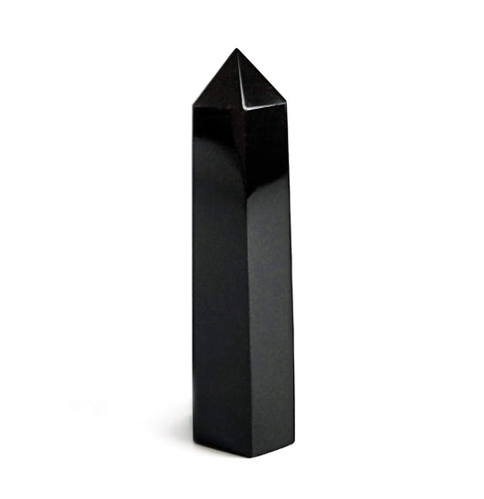 Black Obsidian Healing Crystal Wands Point Faceted Prism Bars for Reiki Chakra Meditation Therapy Deco
