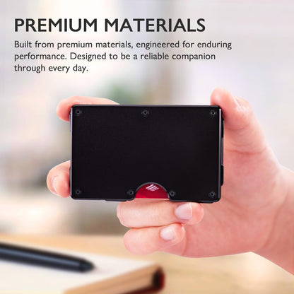 RUNBOX Slim Wallet for Men - RFID Blocking Metal Card Holder with Money Clip,Minimalist Thin Front Pocket Wallet, Holds 15 Cards,Gifts for Men,Men's Accessories