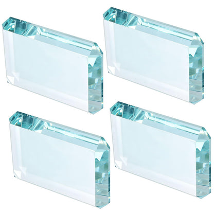 PATIKIL 2 Pcs Clear Crystal Paperweight, 3.94 x 2.76 x 0.47 Inch Clear Paperweight Decorative for Home Decoration Reading Photography Daily Office Gifts (Rectangle)
