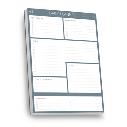 Daily Planner Desk Pad, Undated Tear Off To Do List Pad with Priorities and Notes, Thick 120gsm Paper, 100 Sheets, Small Desk Pad for Work Office, 5.6 x 8.3 Inches
