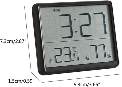 CHSYLFDC Digital Wall Clock Battery Operated, Large Display with Temperature, Date, Day of The Week, Silent Mount Digital, 4 Time Zones, and Table for Bedroom, Livingroom, Office