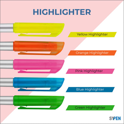 Personalized Pens with Highlighter and Stylus -250 Pack Bulk-Free Imprint - 3 In Highlighter, Ballpoint Pen, and Stylus Combo- add Custom Business Name, Logo or Gift Message- Assorted, Black Imprint