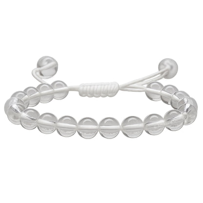 Amazing Gemstone Clear Quartz Bracelet, Gifts For Men & Women - Protection Healing Crystal Bracelet - 8mm Gemstone Beaded Adjustable Bracelet, Pulseras Para Hombres Mujer Stocking Stuffers