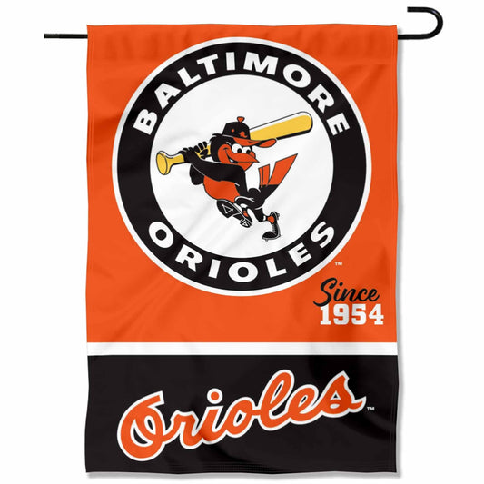 Baltimore Orioles Retro Vintage Throwback Double Sided Garden Flag