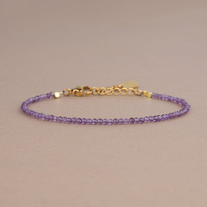 COAI Women's Dainty Crystal Bracelet Birthstone Amethyst Bracelet for Women 2mm